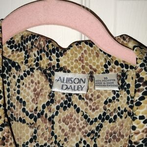 Allison Daley Snakeskin Pattern Top in Brown and Black